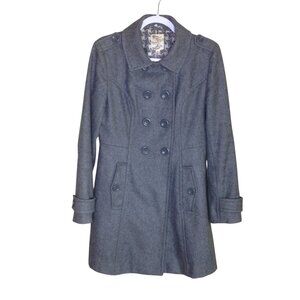 Tulle Sold by Anthropologie Wool Blend Pea Coat Gray Large